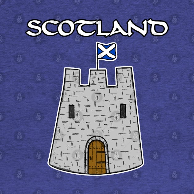 Scottish Flag Castle Scotland St Andrew's Day by doodlerob